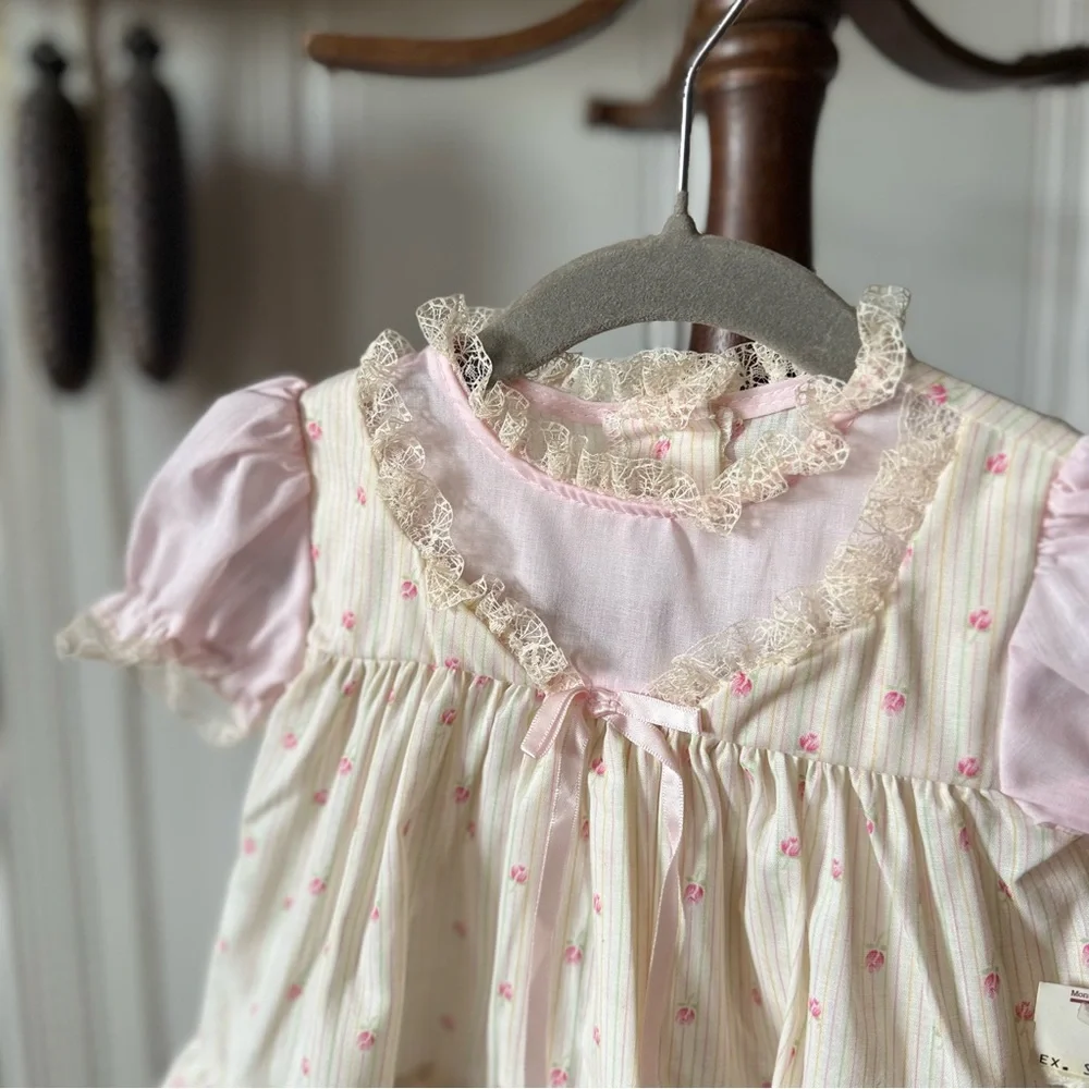 Vintage Floral Cottagecore Baby Top 6/9 m